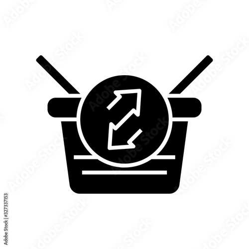 Consumer basket black icon, concept illustration, vector flat symbol, glyph sign.