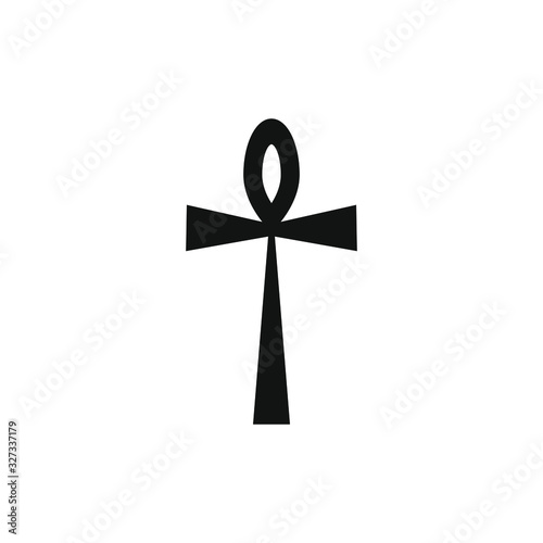 vector icon, egyptian cross symbol white background
