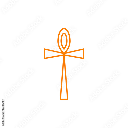 vector icon, egyptian cross symbol white background
