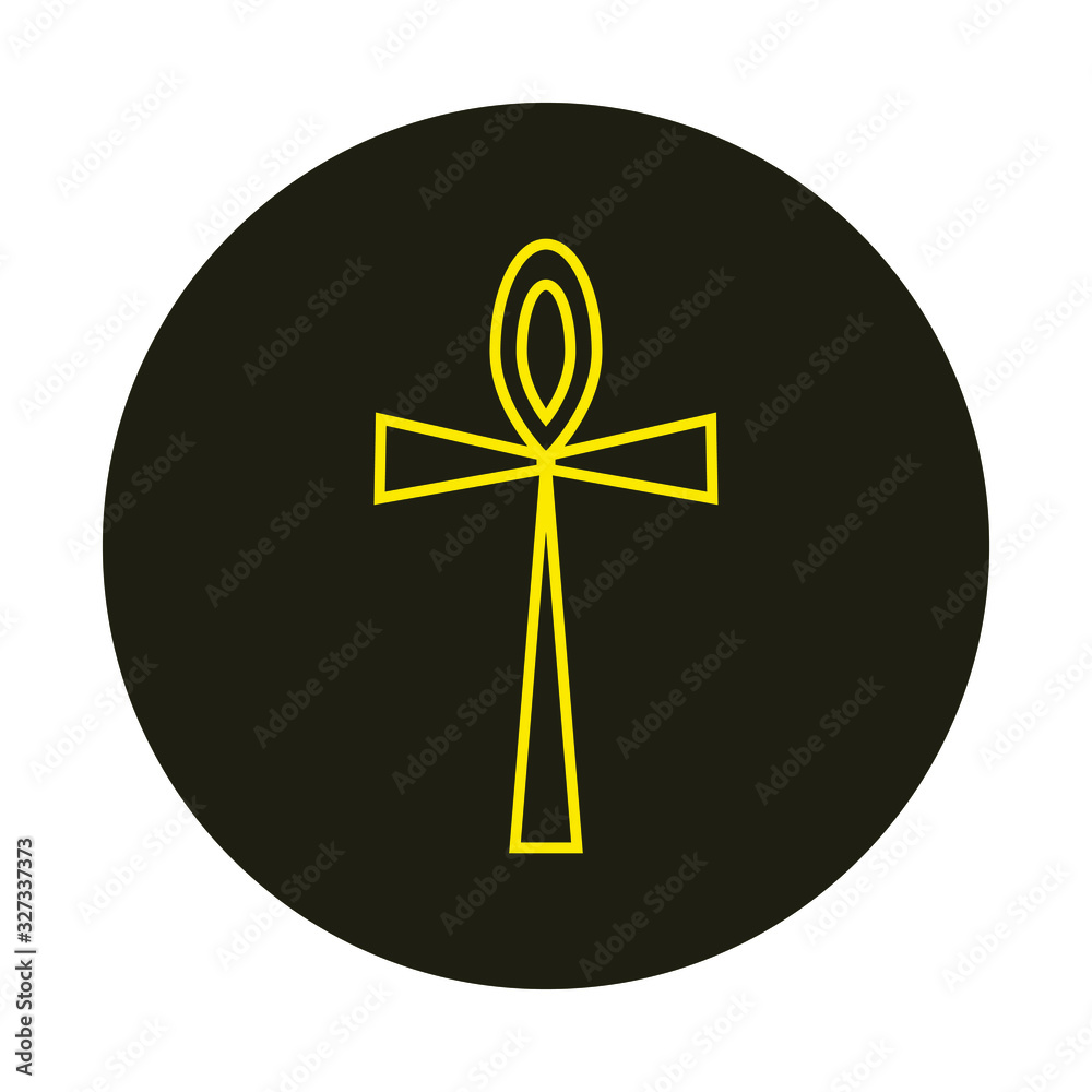 vector icon, egyptian cross symbol white background