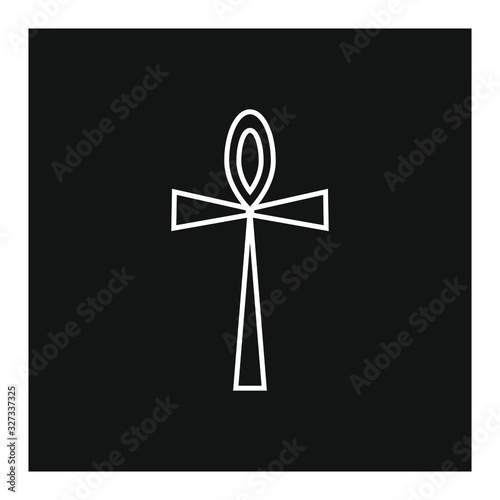 vector icon, egyptian cross symbol white background