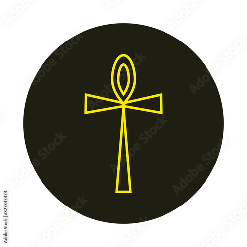 Obraz na płótnie vector icon, egyptian cross symbol white background w salonie