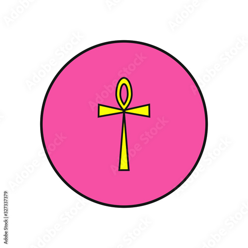 vector icon, egyptian cross symbol white background