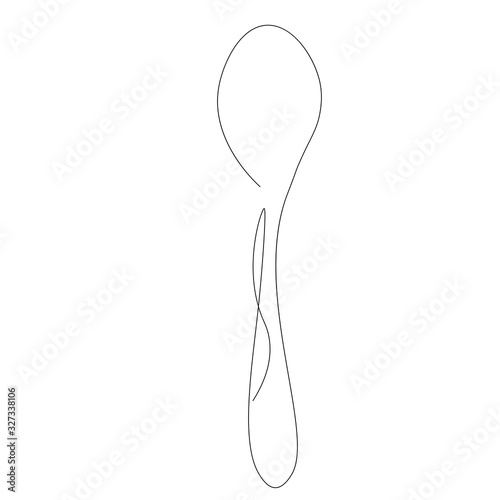 Spoon one line drawing vector illustration