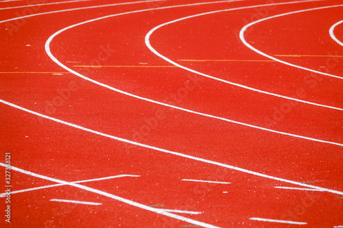 Athletic running track for running race. Sport and excercise concept.
