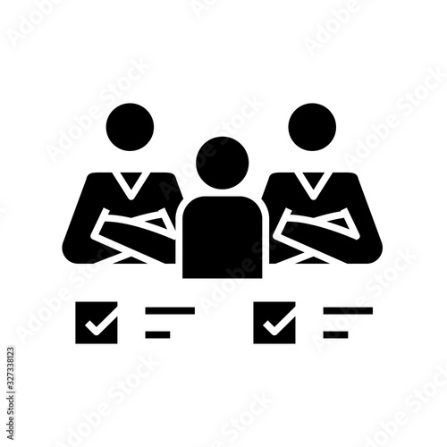 Collective tasks black icon, concept illustration, vector flat symbol, glyph sign.