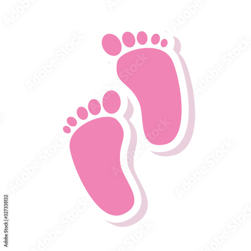 cute footprints baby isolated icon vector illustration design