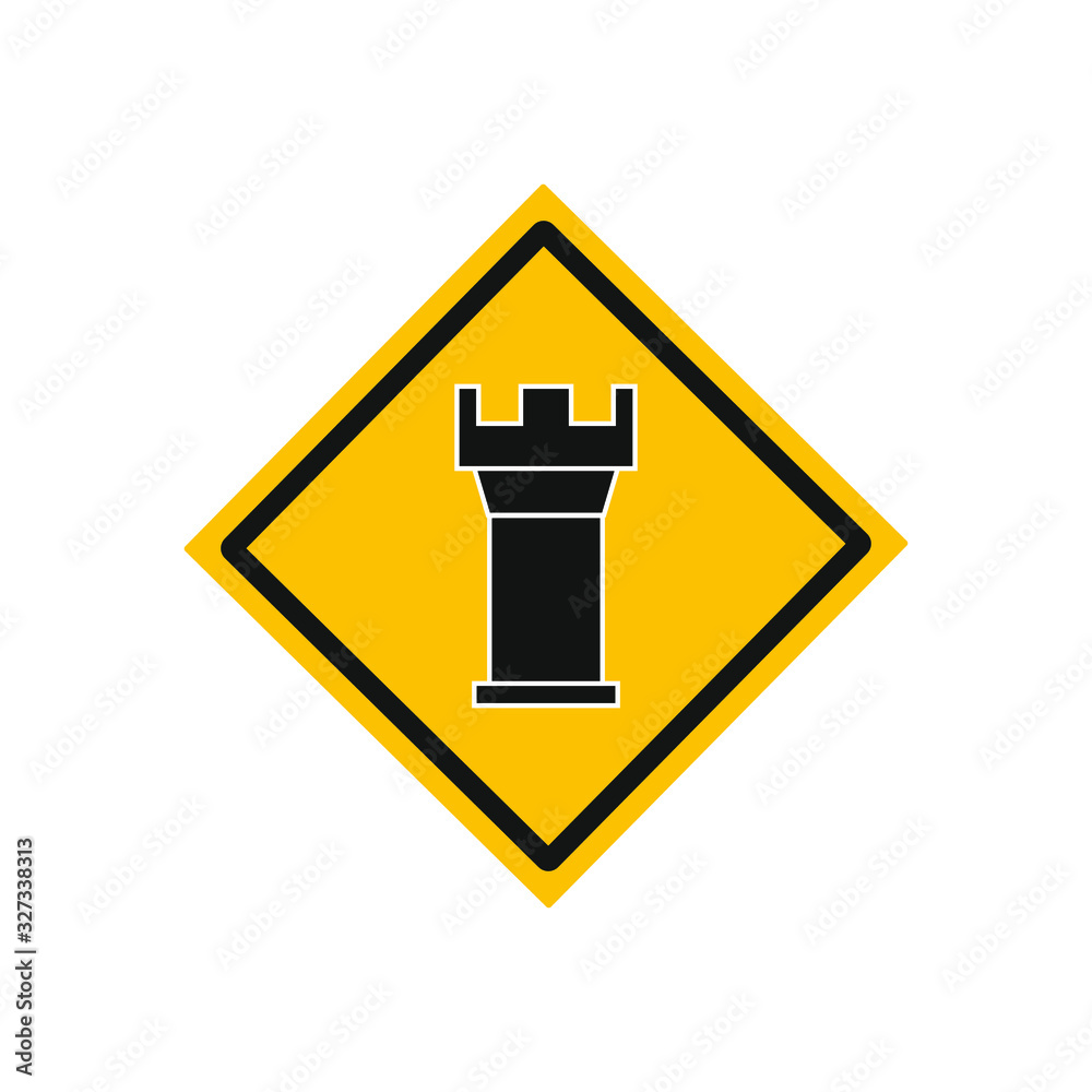 Obraz premium vector icon, castle tower on white background