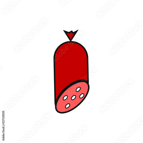 vectore icon, cut sausage on white background © robcartorres