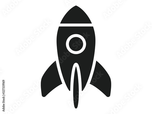 ロケット　白黒　アイコン