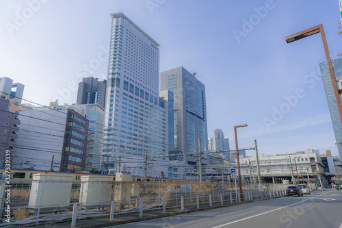 代々木から見る東京都新宿区の高層ビル群の風景
