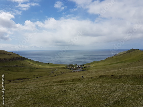 coastal grassy village mykines