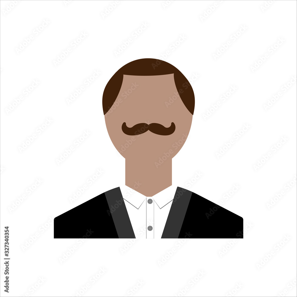 People design over white background. For social network. Men face with moustache. vector illustration