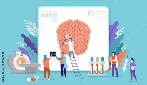 Research scientist. Science laboratory, chemistry scientists and clinical lab. Medical research items, clinical science laboratories experiments. Brain, mental health, digital brain scans, concept