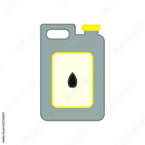 carafe of oil for vehicle on white background, icon vector