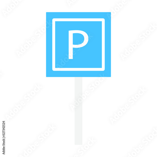 parking sign white background, icon vector