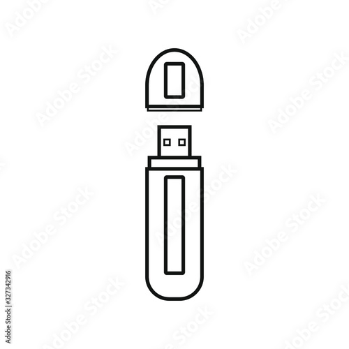 usb port on white background, icon vector