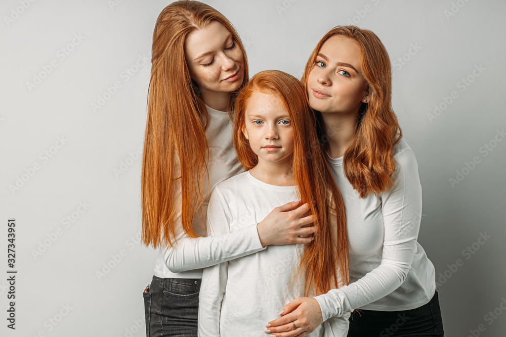 portrait of cute beautiful caucasian girls with chic natural hair isolated over white background. natural beauty concept portrait of cute beautiful caucasian girls with chic natural hair isolated over white background. natural beauty concept
