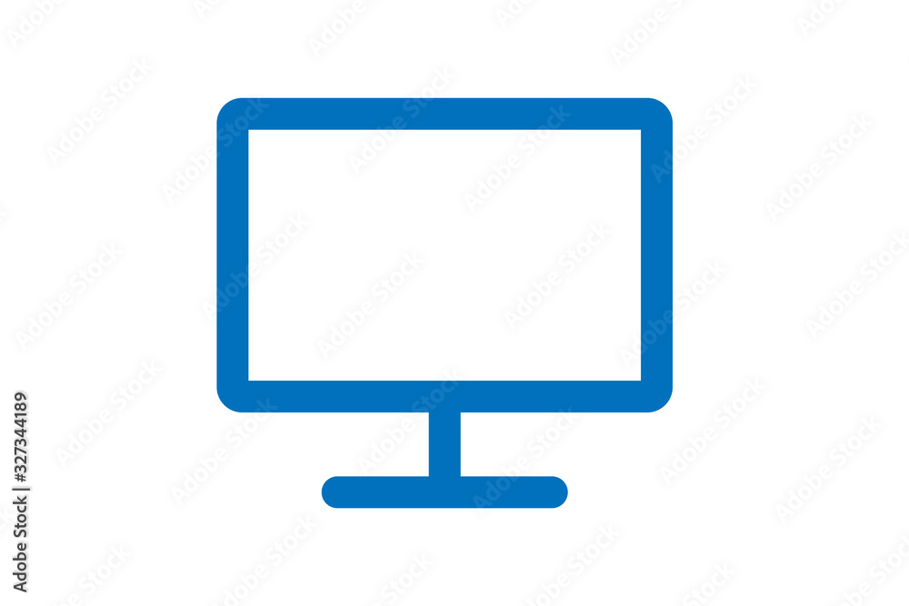 Outline computer monitor icon vector (blue version) Outline computer monitor icon vector (blue version)