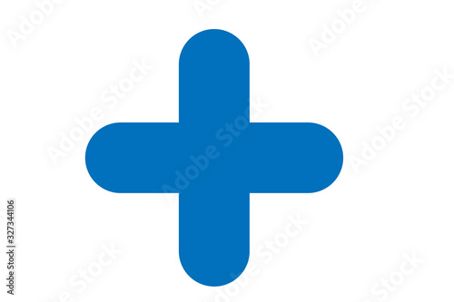 Plus icon vector (blue version)