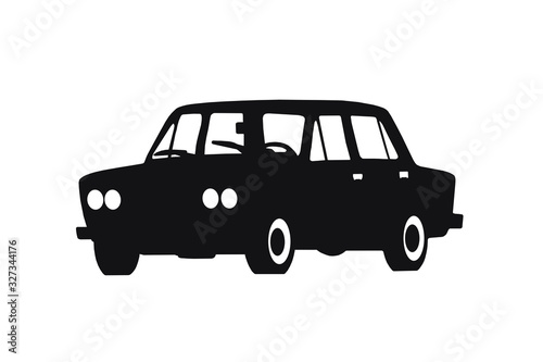 Car stencil on an isolated white background.