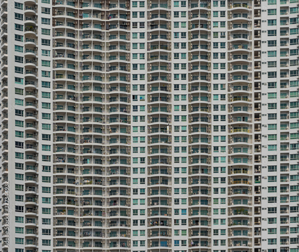 Fototapeta premium Modern architecture apartment home residential exterior decoration building Thailand