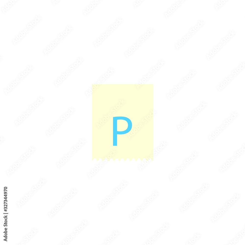 parking ticket white background, icon vector
