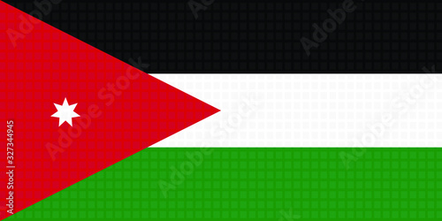Jordan Flag Vector, Square Pattern, Illustration Background.