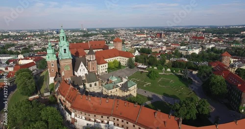 Wallpaper Mural Aerial view of Wawel Royal Castle in Krakow, Cracow situated on Wawel hill, on the bank of the Vistula river Torontodigital.ca