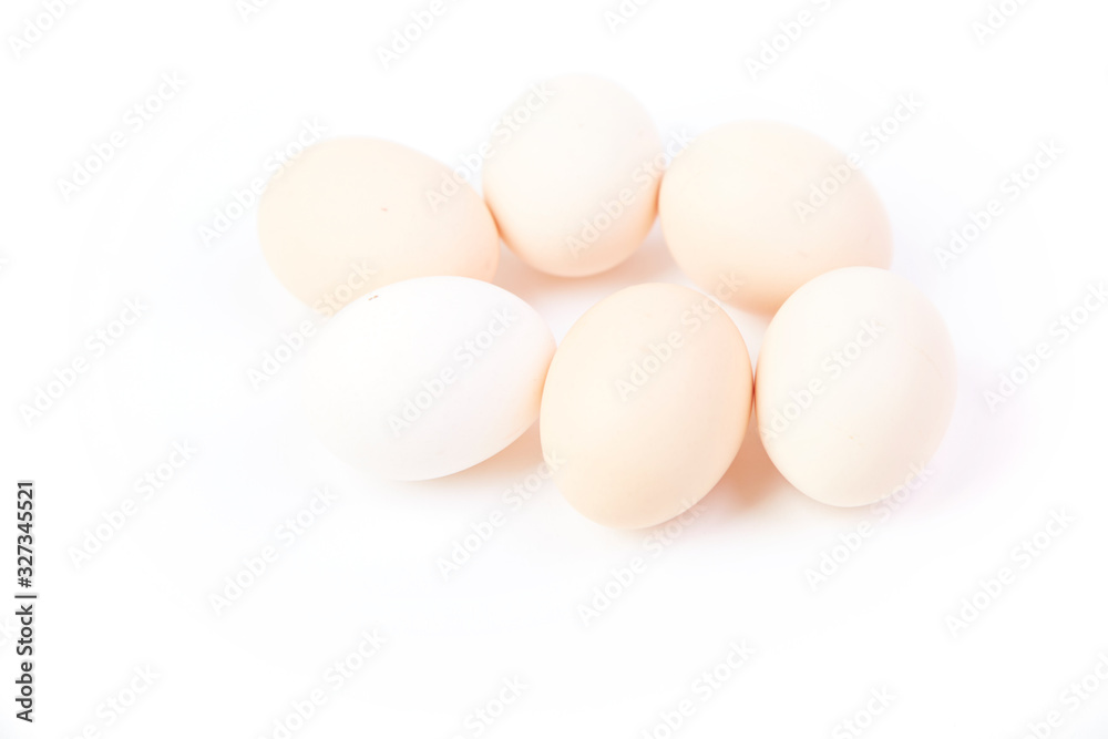 A pile of fresh raw eggs A pile of fresh raw eggs