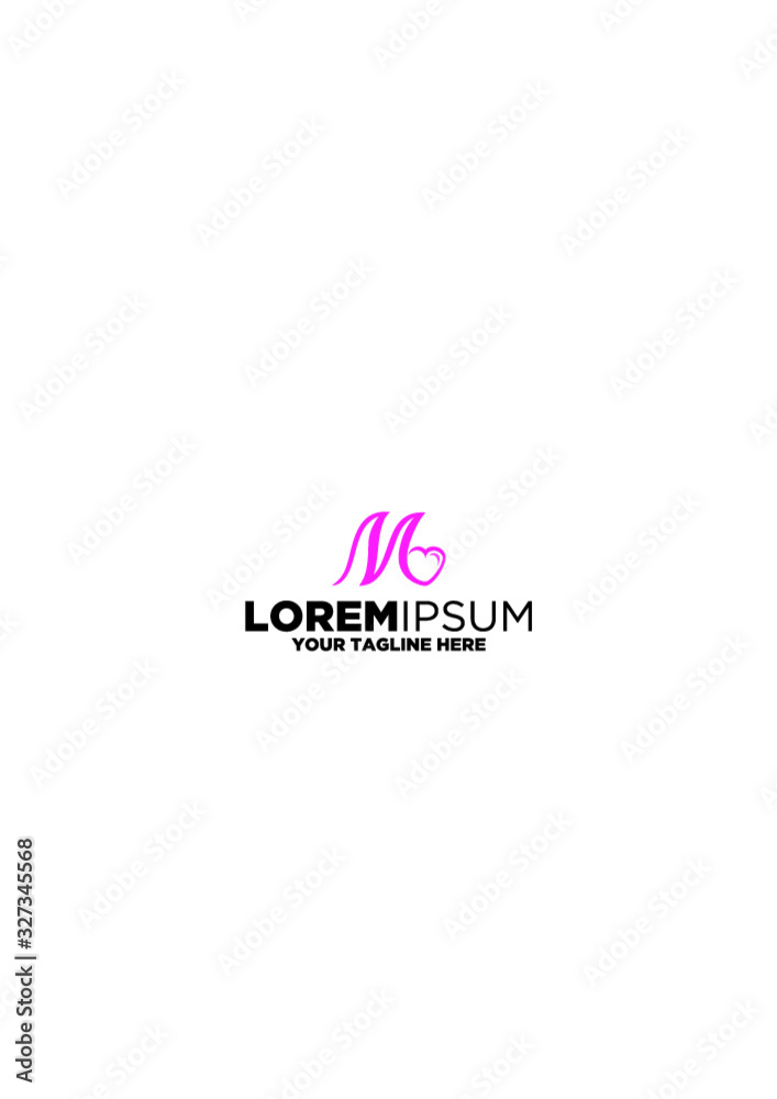 Letter M Heart Logo