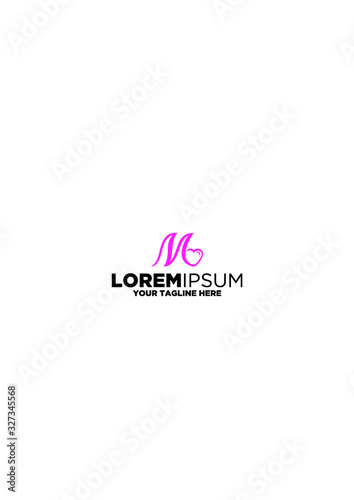 Letter M Heart Logo