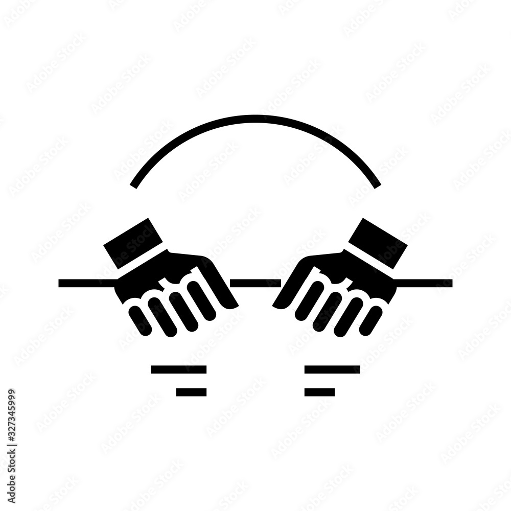 Obraz premium Crushing black icon, concept illustration, vector flat symbol, glyph sign.