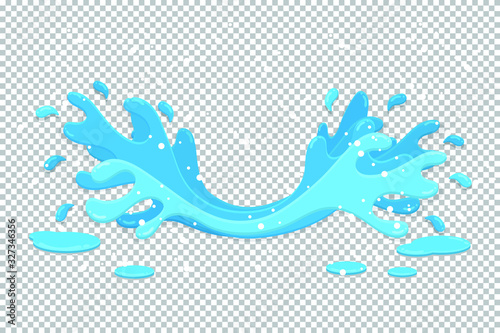 Vector illustration design of water splash spread, water spray, and water drops isolated on a transparent background.