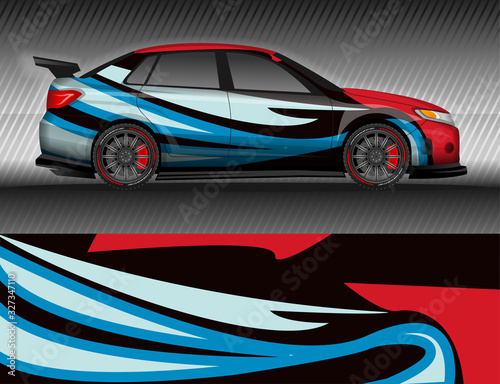 Car livery wrap decal  rally race style vector illustration abstract background