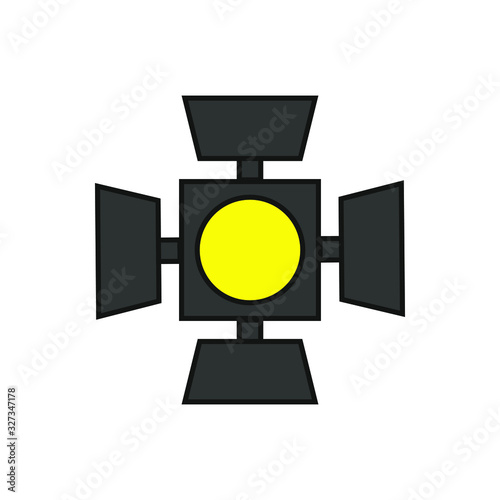 cinema light bulbs vector icon on white background