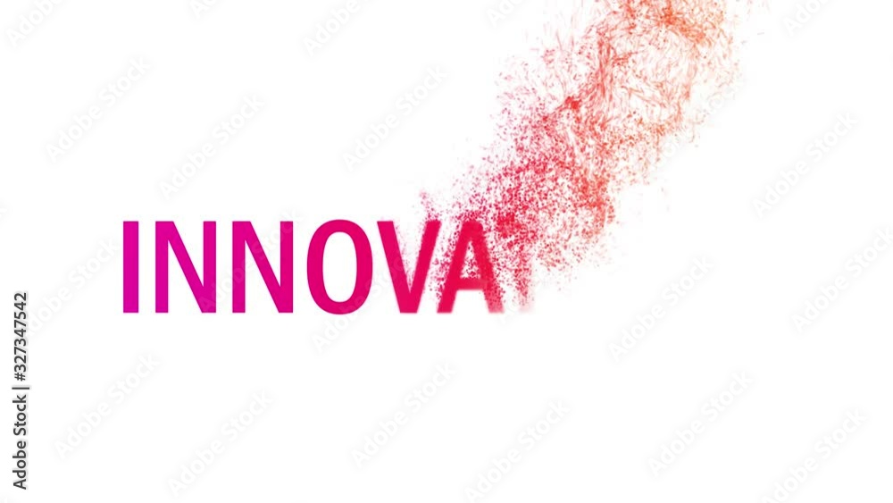Sand particles combine to form Innovation word