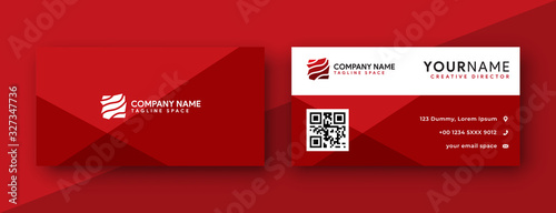 abstract red business card template designs