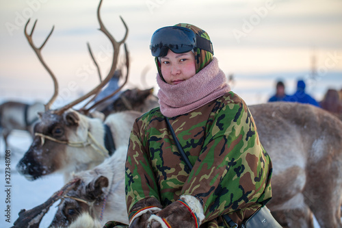  Far North, Yamal Peninsula, Reindeer Herder's Day, local residents in national clothes of Nenets