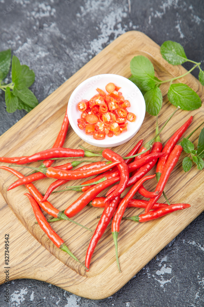 A pile of fresh red peppers A pile of fresh red peppers
