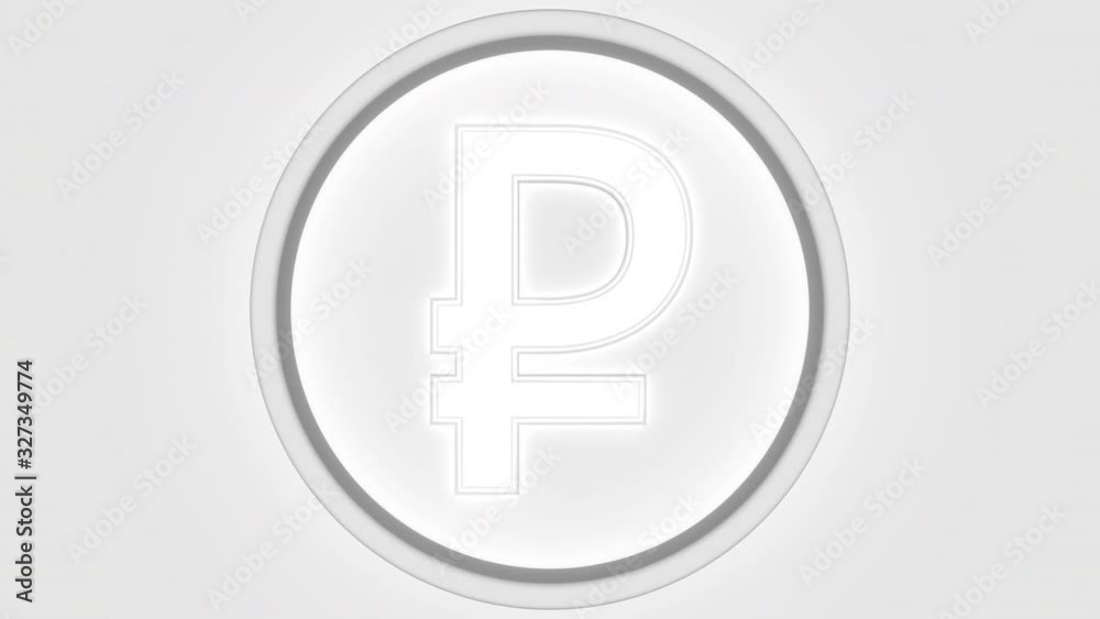 Russian ruble symbol in ring, eclipse lighting. Economic report or forex related intro 3D animation Russian ruble symbol in ring, eclipse lighting. Economic report or forex related intro 3D animation