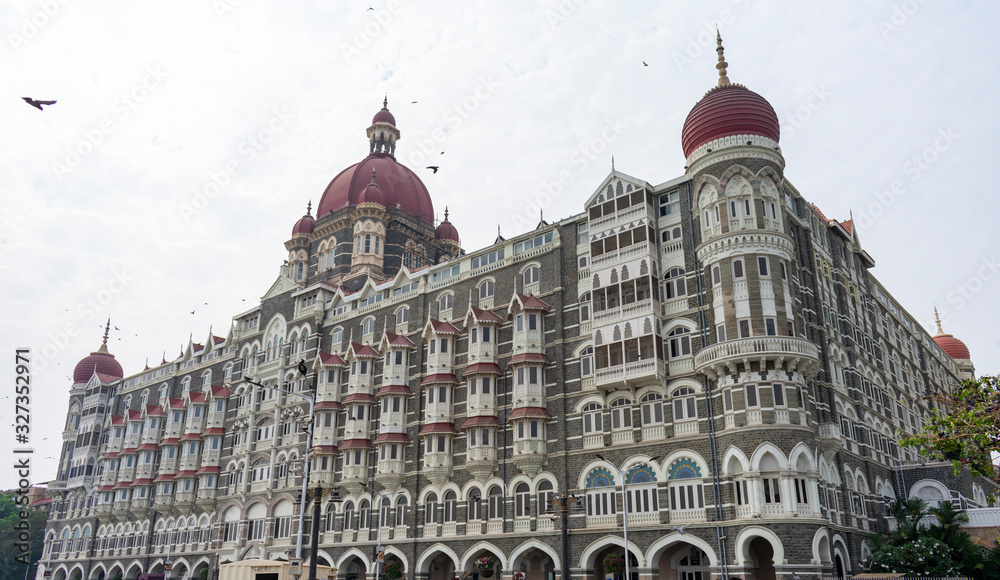 India, Mumbai - December 22 2019 - The facade of the Taj Mahal Palace hotel