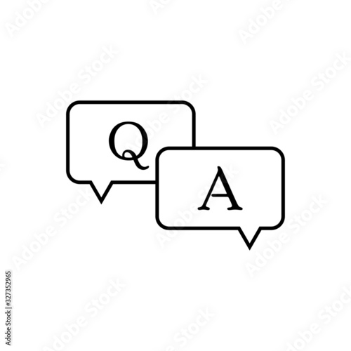 Questions and answers icon. FAQ. Q and A speech outline and filled vector sign. Symbol, logo vector illustration. 