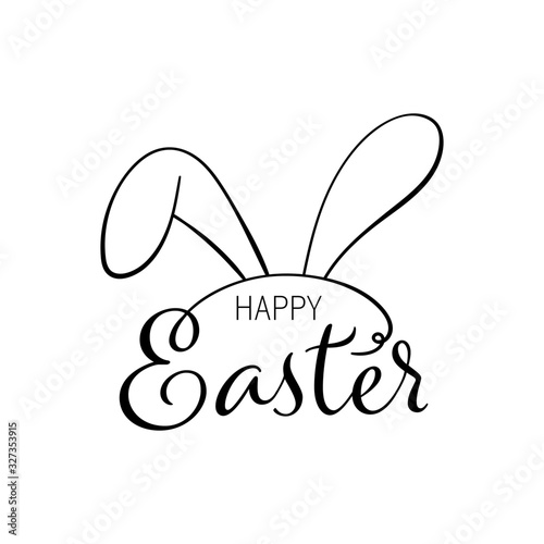 Draw outline rabbit ears on white for Easter day.