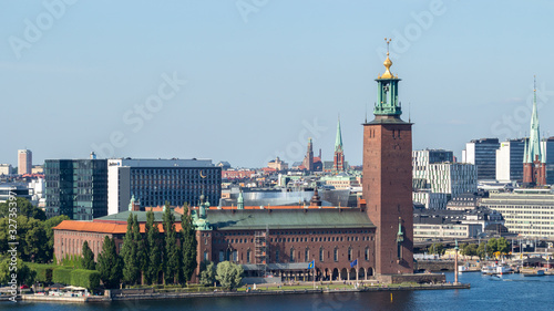 Photography A skyline of the Stockholm city hall