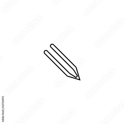 Pencil icon. List edit button. Drawing symbol. Logo design element