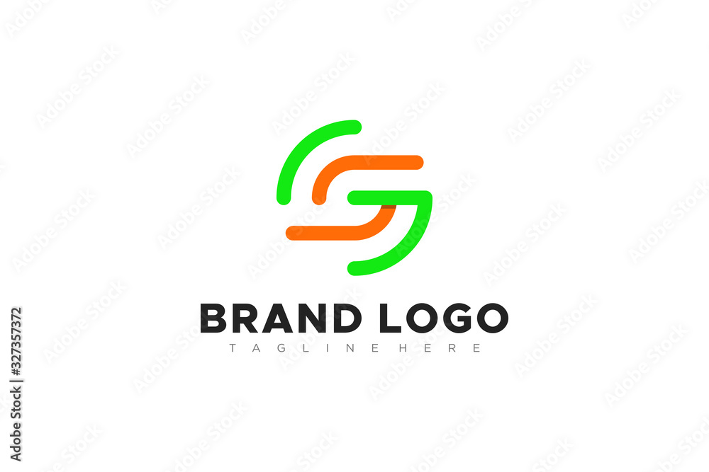Fototapeta premium Circular Line Rounded Letter SG or GS Linked Logo. Flat Vector Logo Design Template Element.