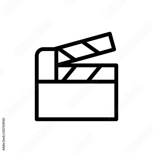 Movie clapper icon line style