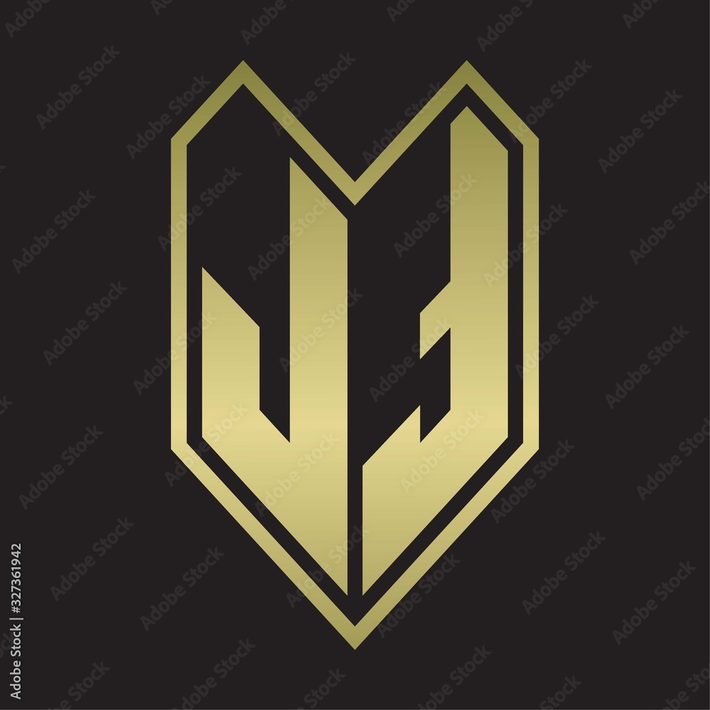 JT Logo monogram with emblem line style isolated on gold colors JT Logo monogram with emblem line style isolated on gold colors