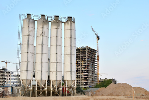 Фотография Ready mix stationary concrete batching plant on construction site